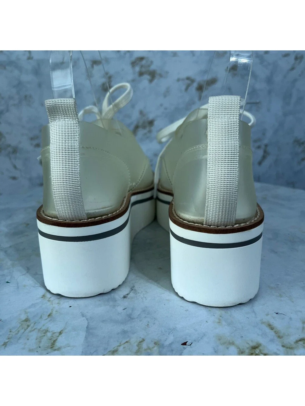 Jessica Simpson Women's Size 9M Shoes Clear White Foggy Comfort Platform Oxfords